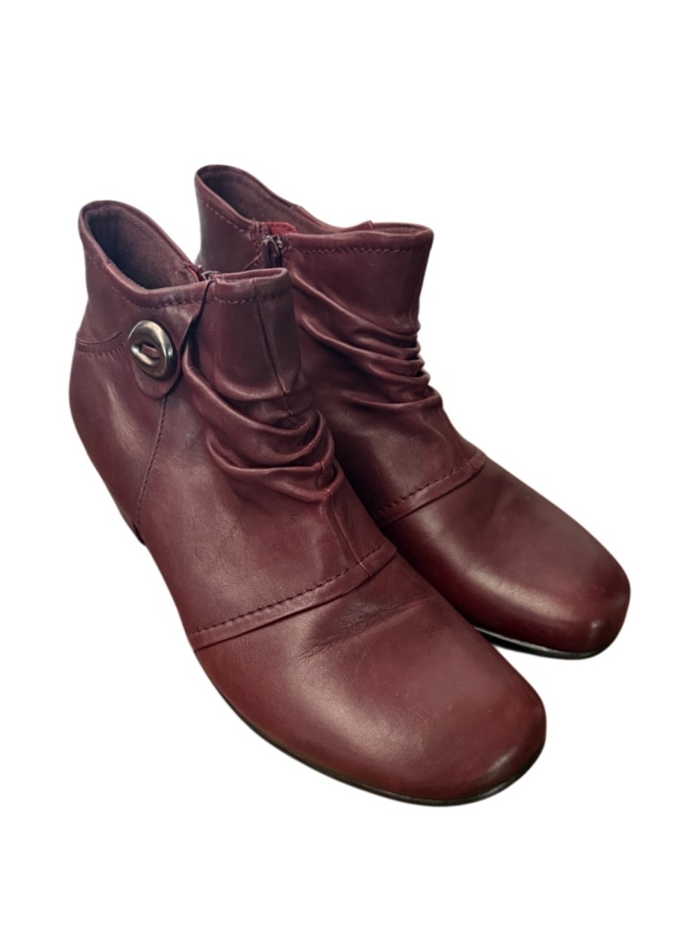 Earth Origins Burgundy Ankle Boots with Button Detail NWOT Size 8.5